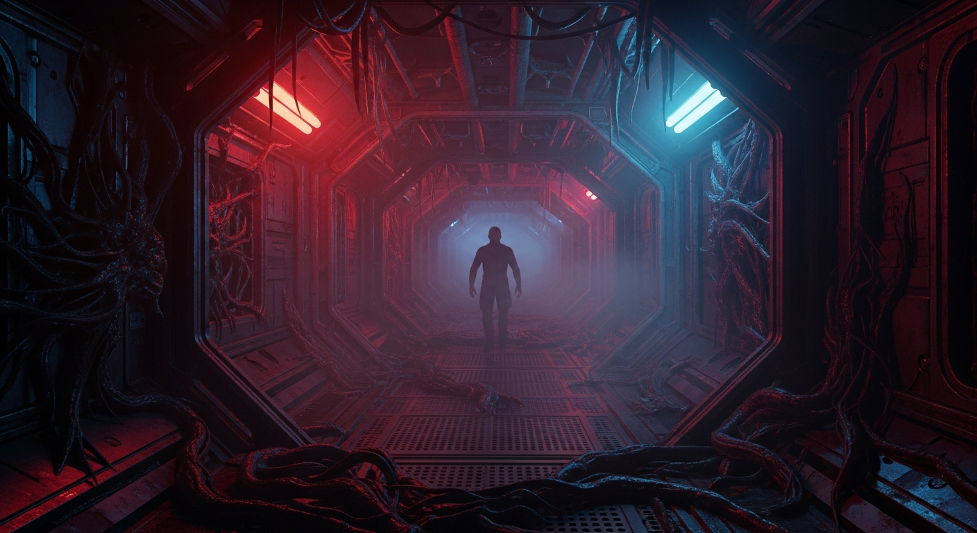 Alien Romulus 2024 - Duestere Weltraum-Horror Atmosphaere